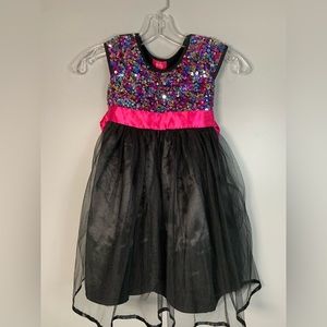 Pinky Multicolored Sequined Dress in Size 6.